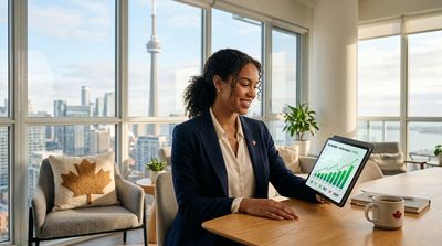 A Canadian reviewing investment options on their laptop — the hardest part is starting